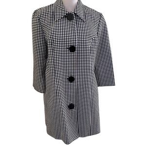 Elliott Lauren Black and White Polka Dot 3/4 Sleeve Coat 14